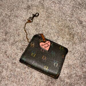 Dooney & Bourke Black Multicolor Monogram Coin Pouch